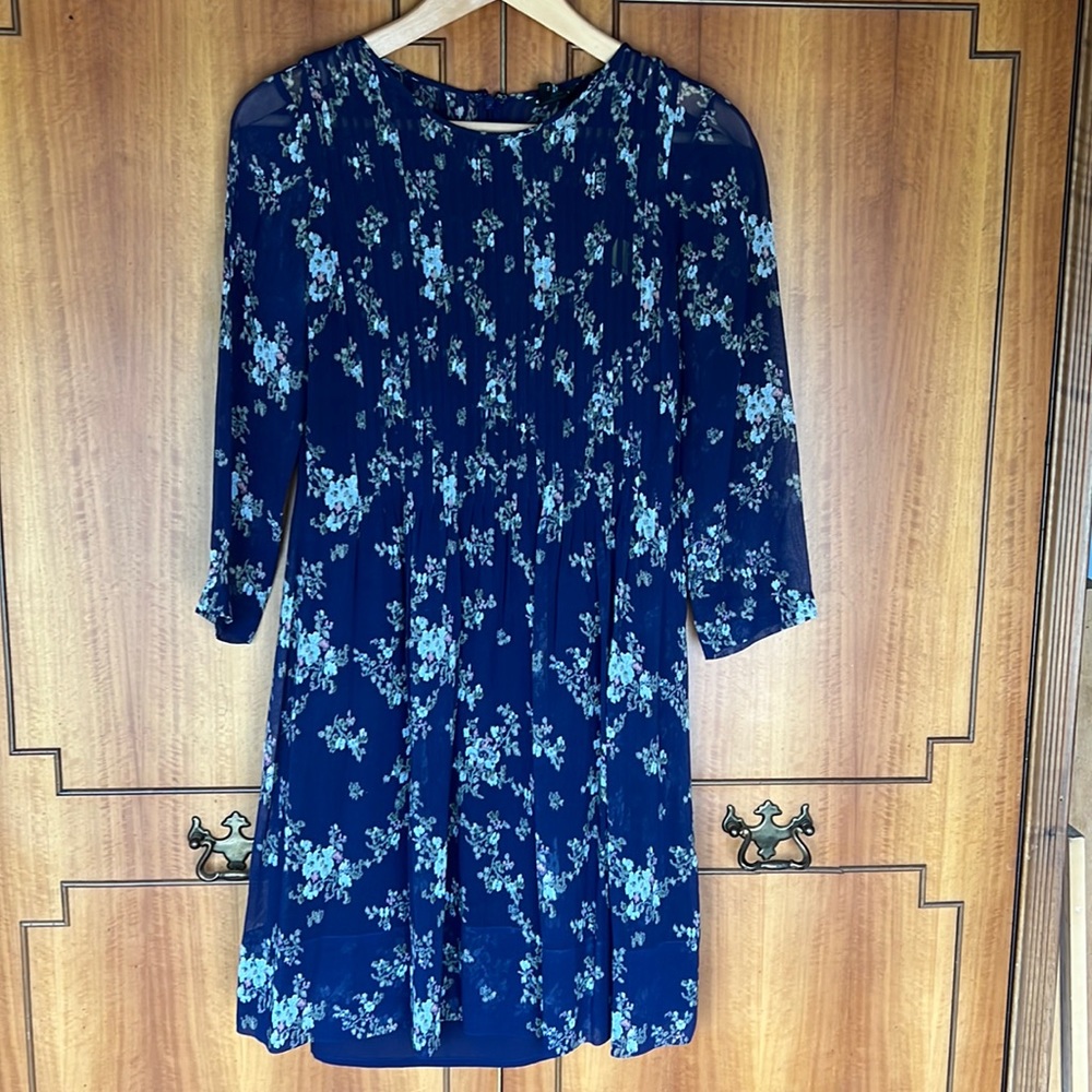 Flowered Silk Club Monaco Dress - like a Monet painting!
